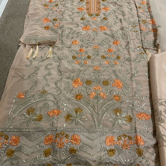 Peach Colored Sharara Suit - Picture 5 of 10